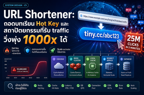 URL Shortener: ถอดบทเรียน Hot Key และสถาปัตยกรรมที่รับ traffic วิ่งพุ่ง 1000x ได้